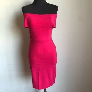 Zara sz S hot pink off shoulder mini dress